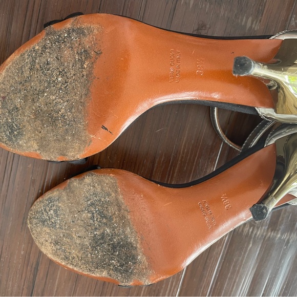 Lanvin black satin cloth with gold heels in size 38 1/2 - Picture 5 of 5